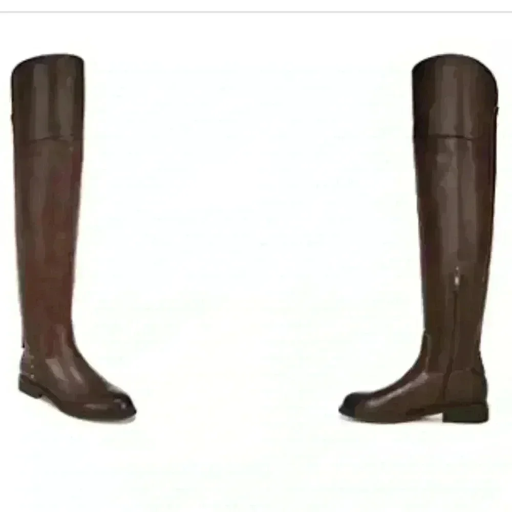 Franco Sarto Haleen Wide Calf Over the Knee Leather Boots SZ 7